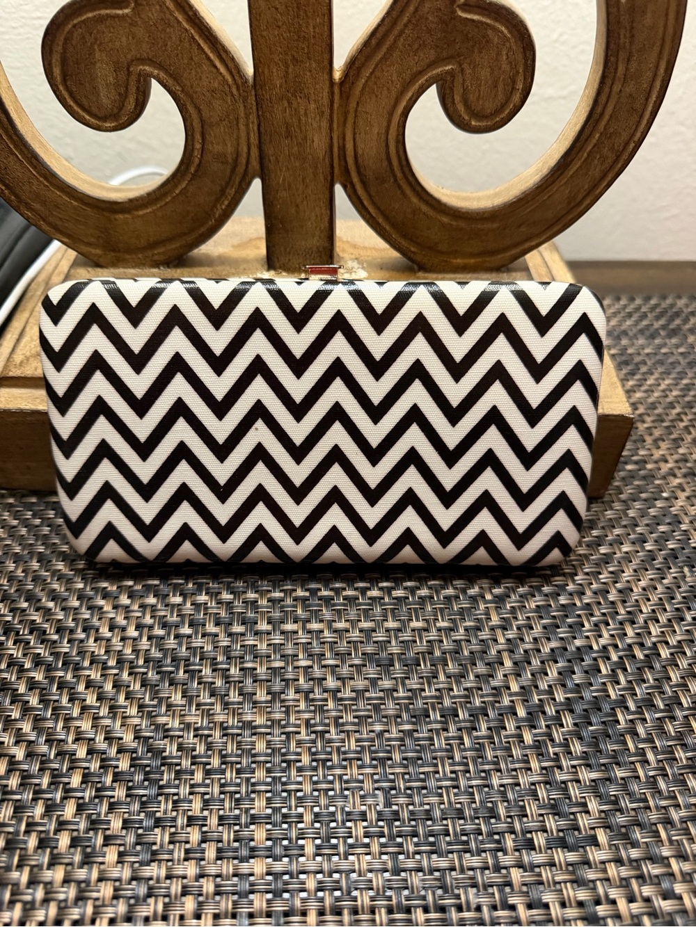 Black and White Chevron Clutch Wallet